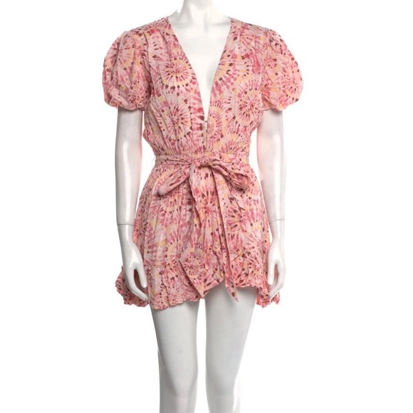 MISA Los Angeles Eloise Dress Rose Lemonade XS Resort Coastal Girly Flirty Boho - Picture 2 of 8